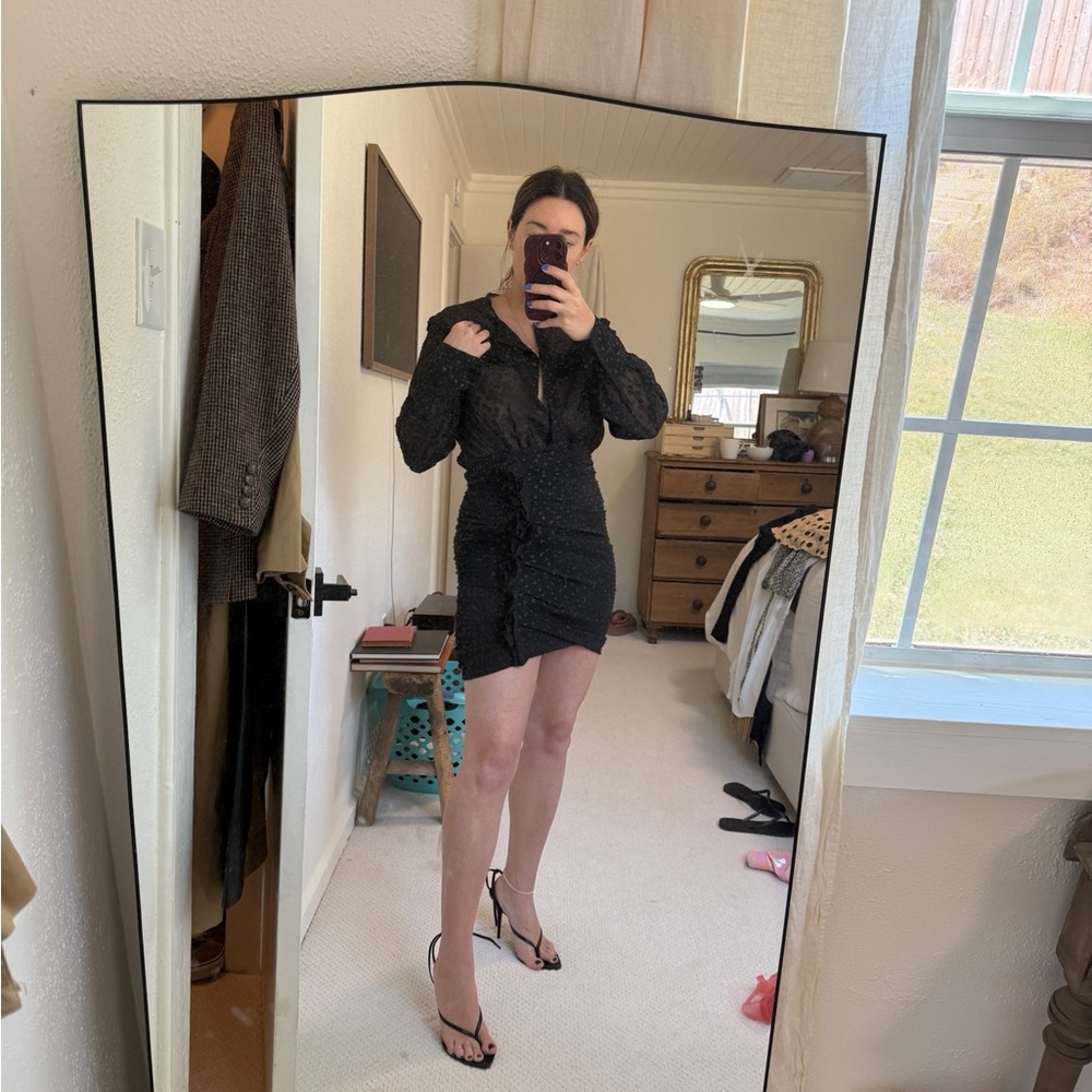 Isabel Marant Long-Sleeve Ruched Mini Dress